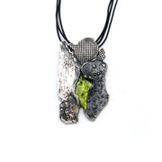 Colgante de plata 925 reciclada hecho a mano con diseño orgánico mujer